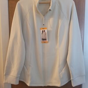 32 Degrees Women's Cream Full-Zip Sweatshirt